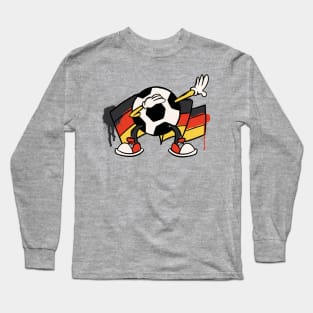 Dabbing Soccer Ball Cartoon Germany German Flag Football Long Sleeve T-Shirt